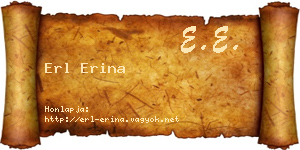 Erl Erina névjegykártya
